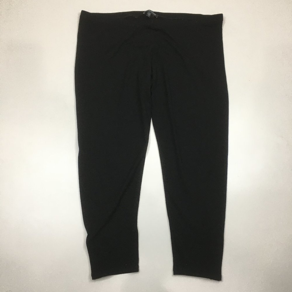 EILEEN FISHER Petite Black Decorative Buttons Hem Pull On Crop Pant